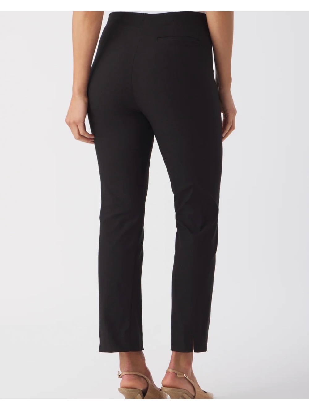 Women's Black Cropped Straight Ankle Pants